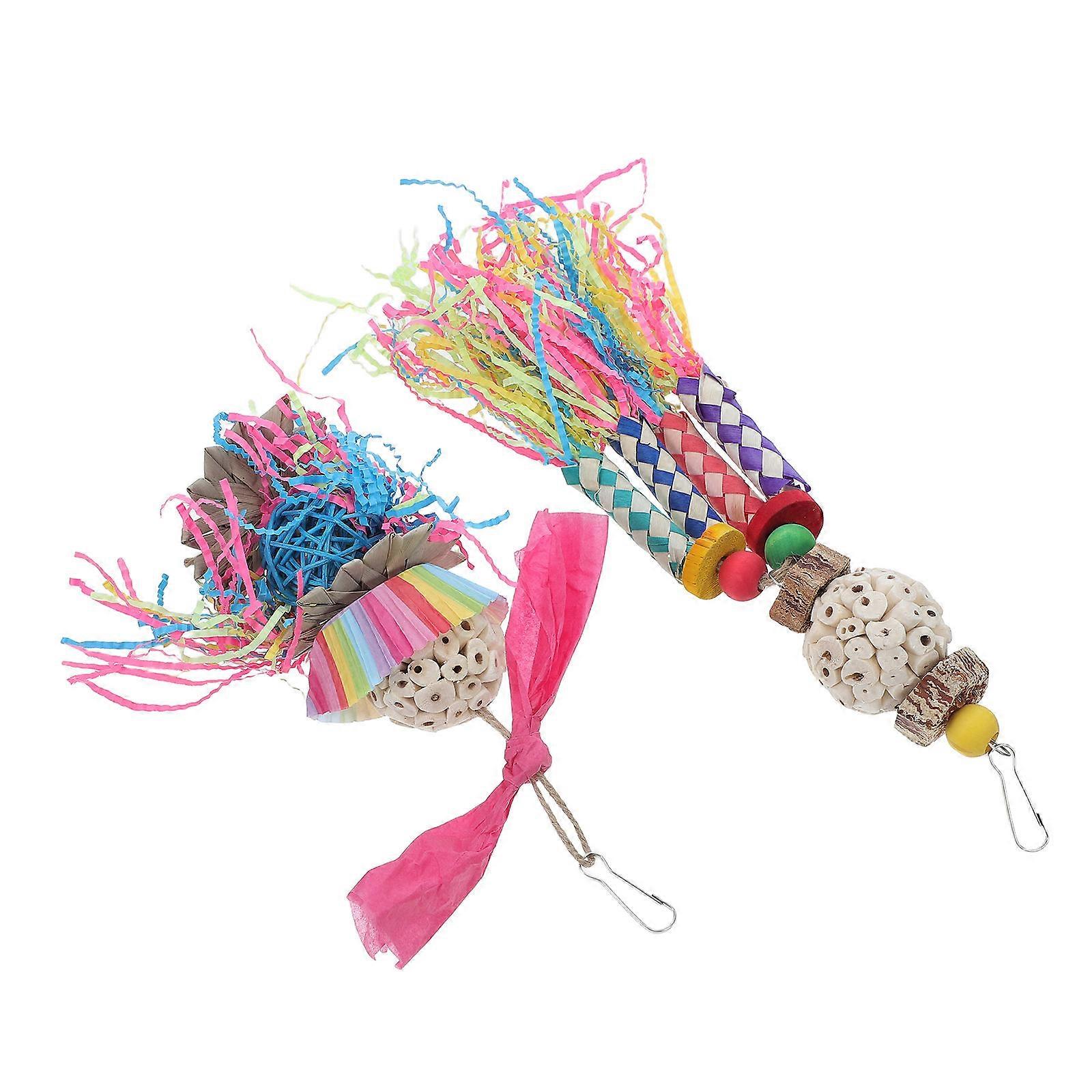 Parakeet Foraging Toy Bird Shredding Toys Foraging Fun 8Pcs Set