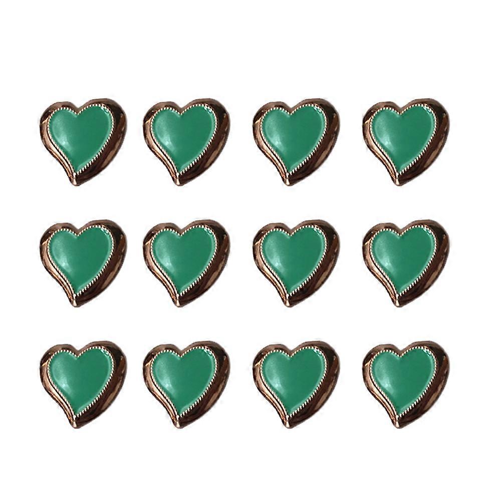 Green Overcoat Buttons Heart Button for Sewing 150Pcs Alloy Clothes