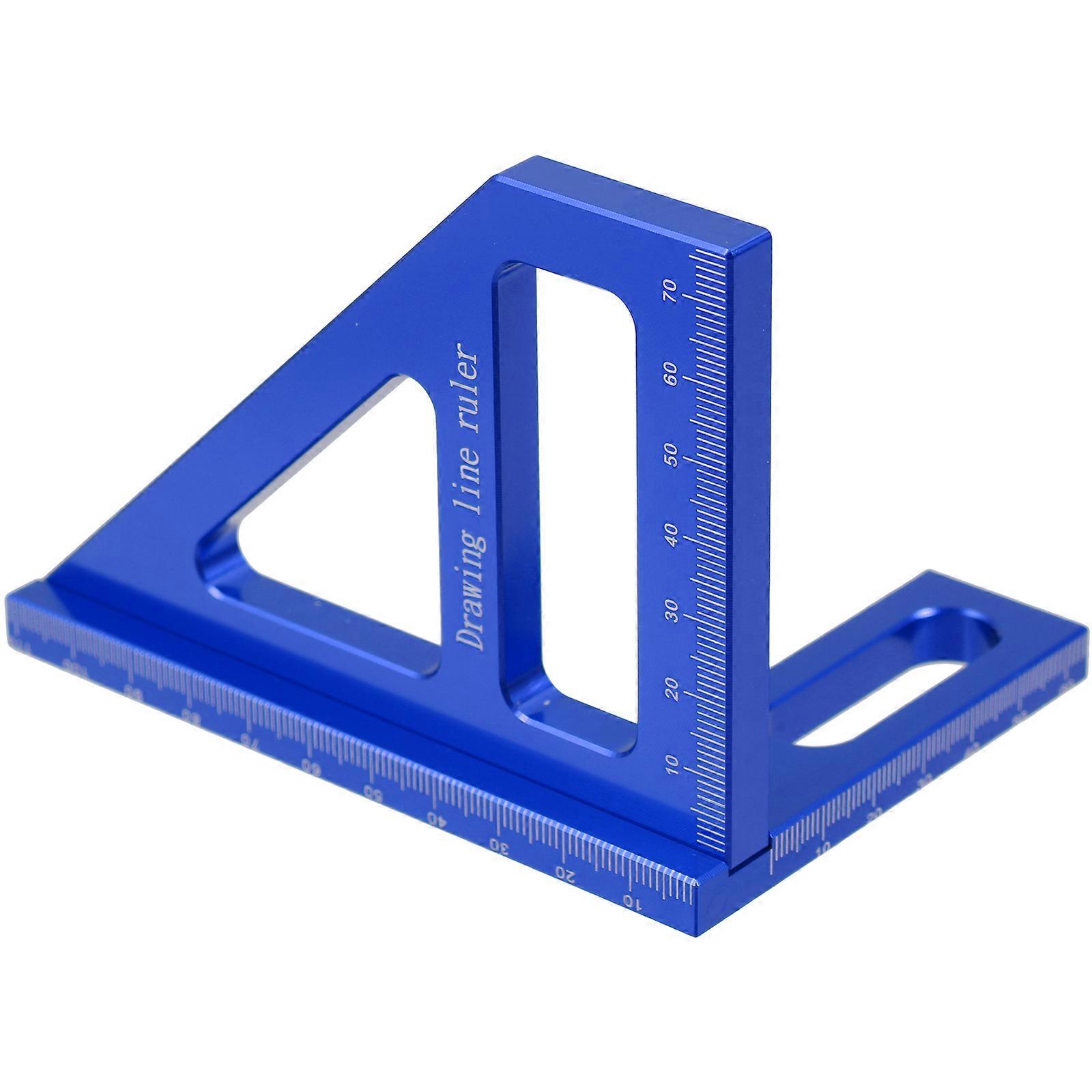 Multifunction Aluminum Carpenter Miter Measuring Tool Blue 3Pcs Set