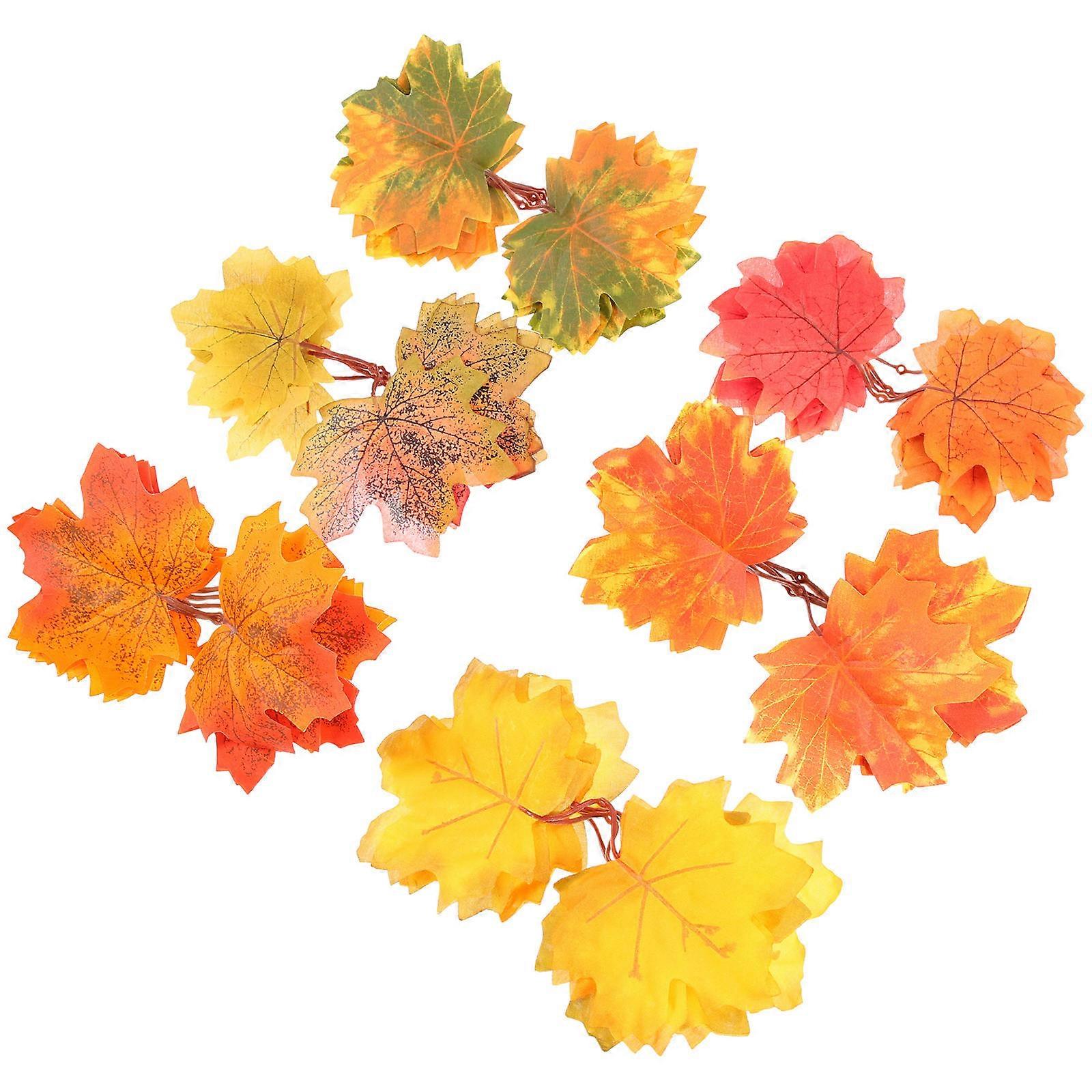 Artificial Fall Leaves Garland Making for Decor 90Pcs Assorted Color Pack