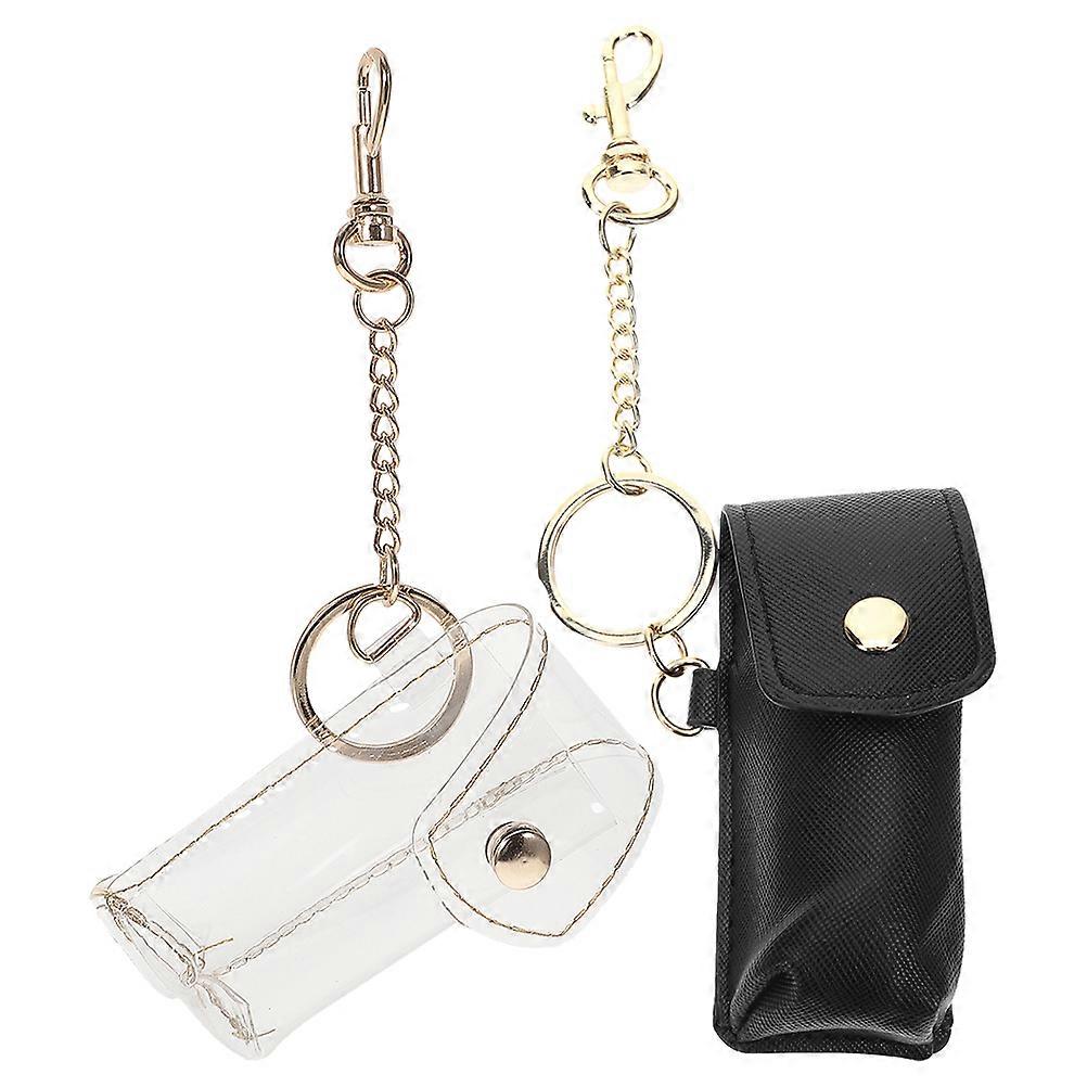 Assorted Color Lipstick Holder Keychain 4Pcs Practical Lip Balm Holder