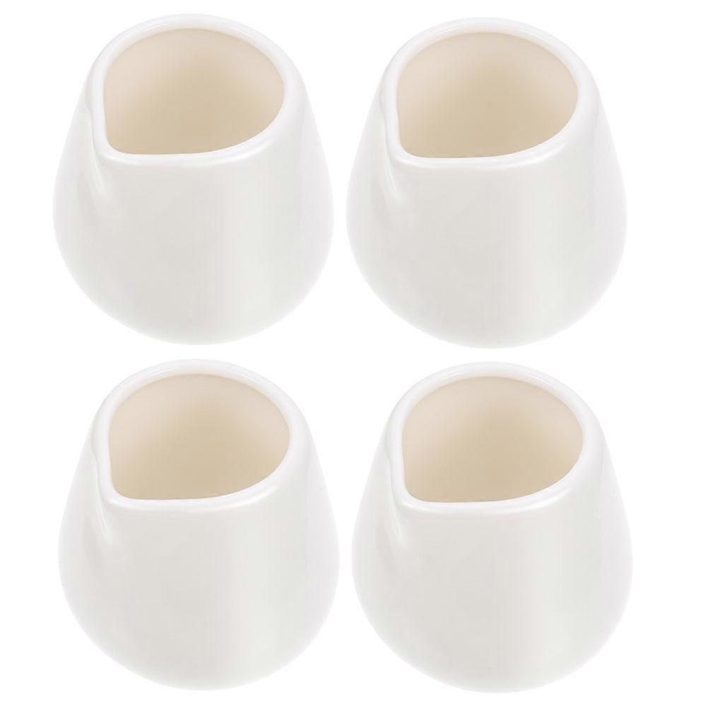 12Pcs White Ceramic Milk Jugs for Kitchen Sauce and Milk Serving