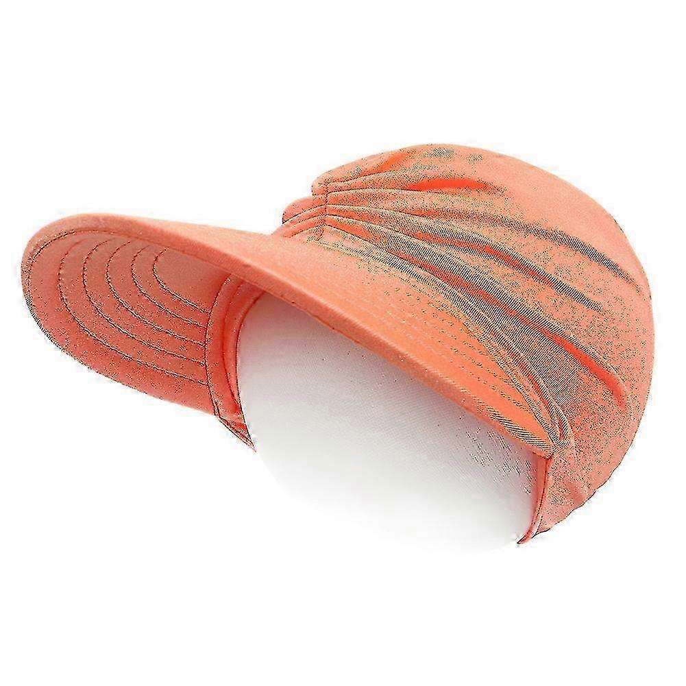 Breathable Empty Top Cap Kids Sun Hat Big Brim Iridescent Polyester Beach Visor