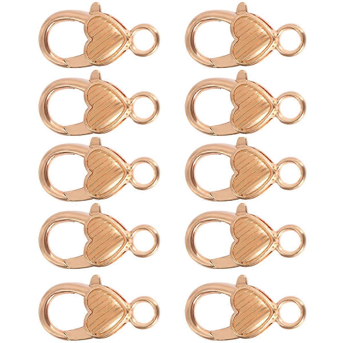 Heart-Shaped Lobster Clasp for Jewelry Clasp DIY Use with 10Pcs Set
