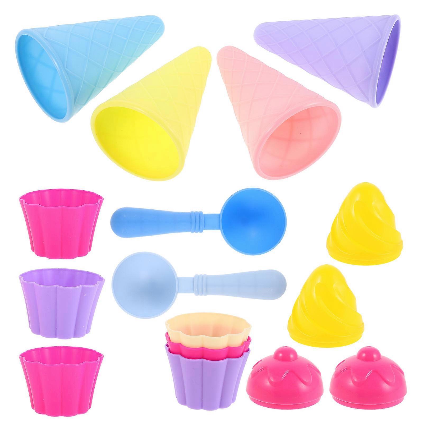 Beach Sand Toys Ice Cream Cones Molds For Kids Outdoor Play Fun Multipurpose Games Assorted Color 3Set Certified