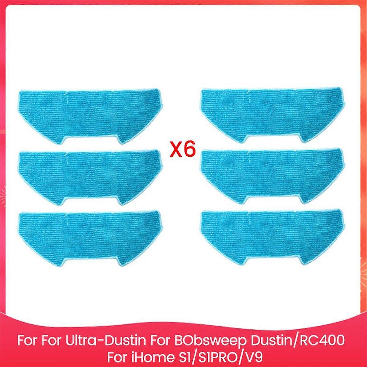 6PCS Mop Cloth Pads for UltraVison for Ultra-Dustin for BObsweep Dustin/RC400 for IHome S1/S1PRO/V9 