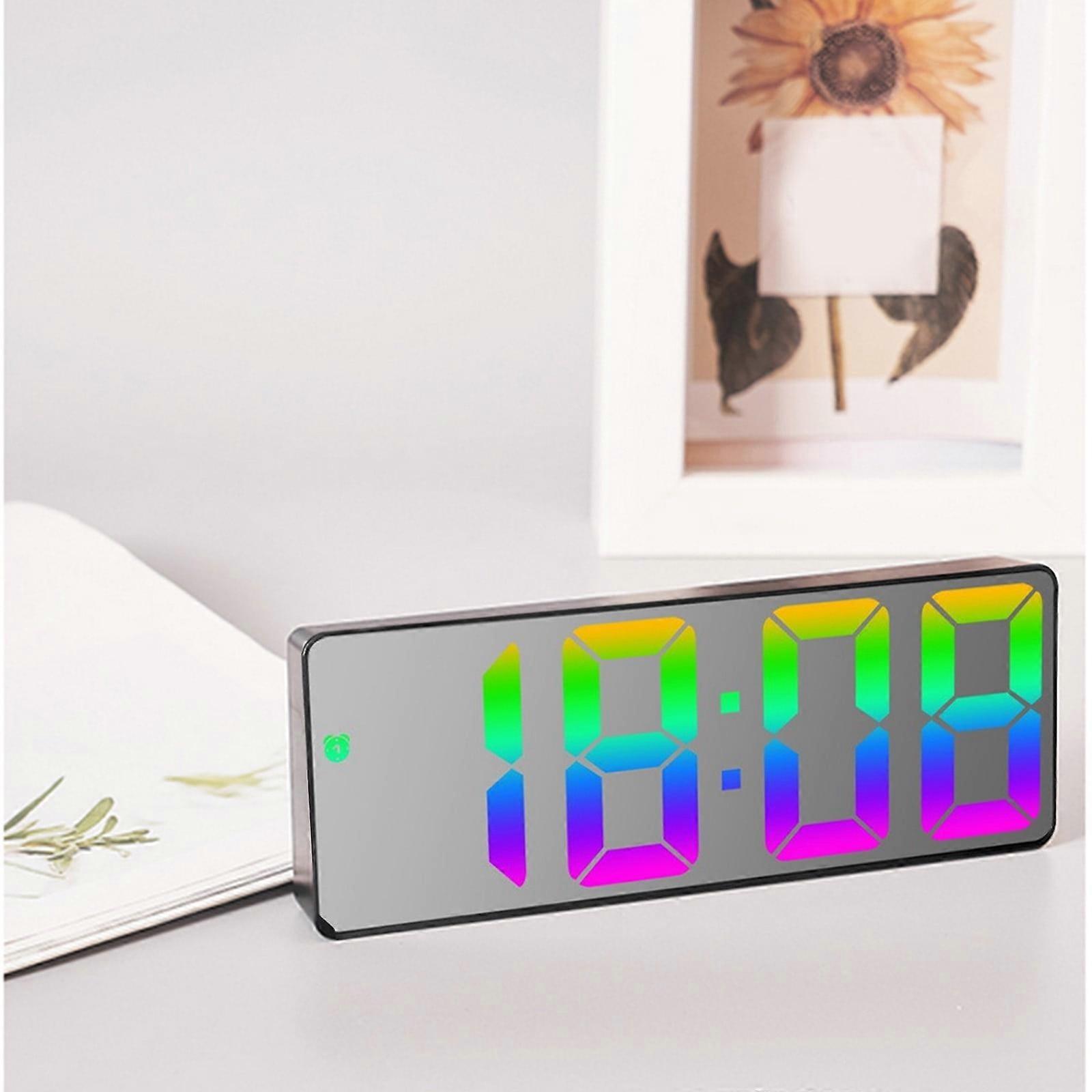 Jacenvly Christmas Decor Clearance: Multifunctional Digital Wall Clock with Color Screen, Silent, Temperature Display, Compatible with Home & Bedside