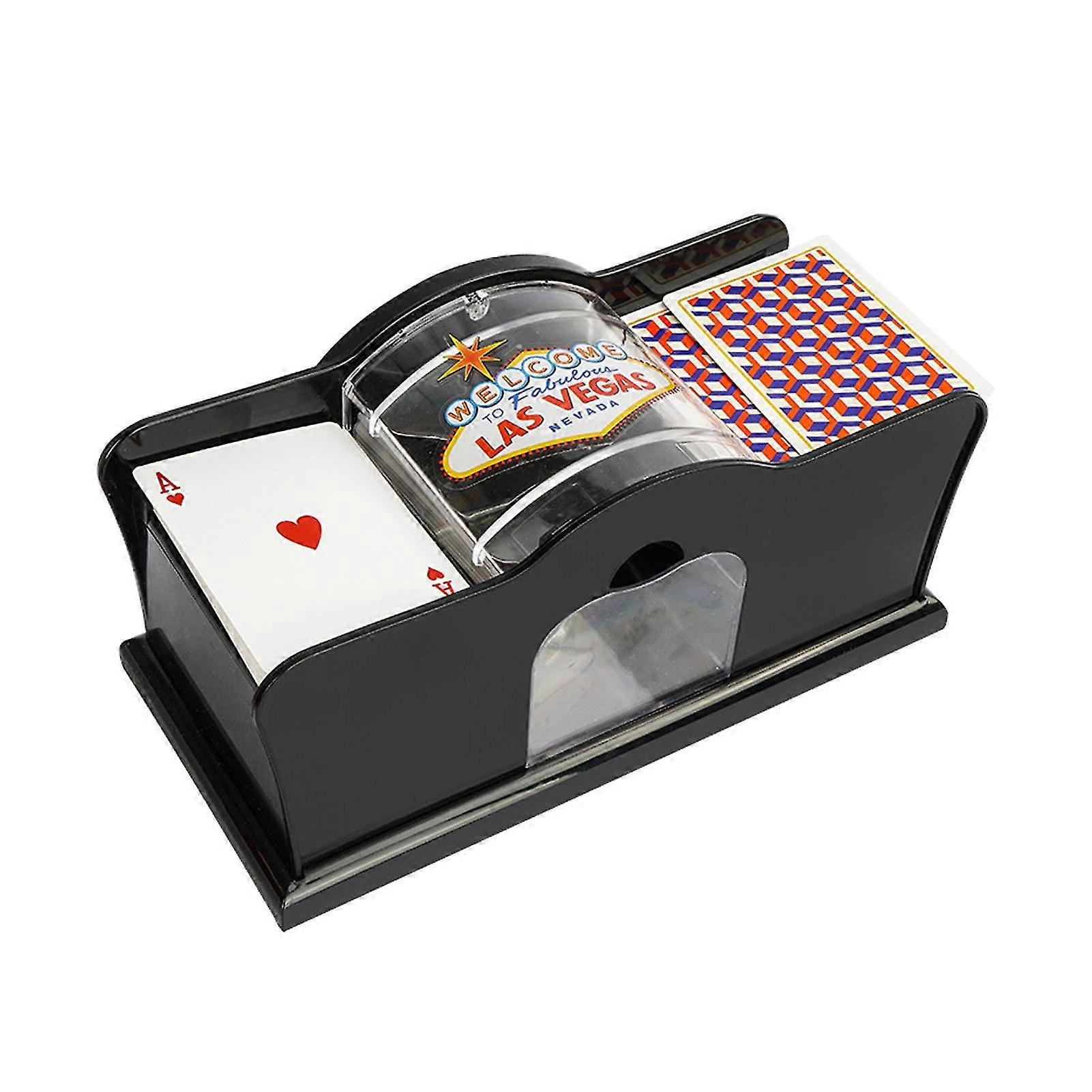 2 Deck Manual Pokercard Shuffler Easy Using Card Shuffling Device for Home/Outgoing