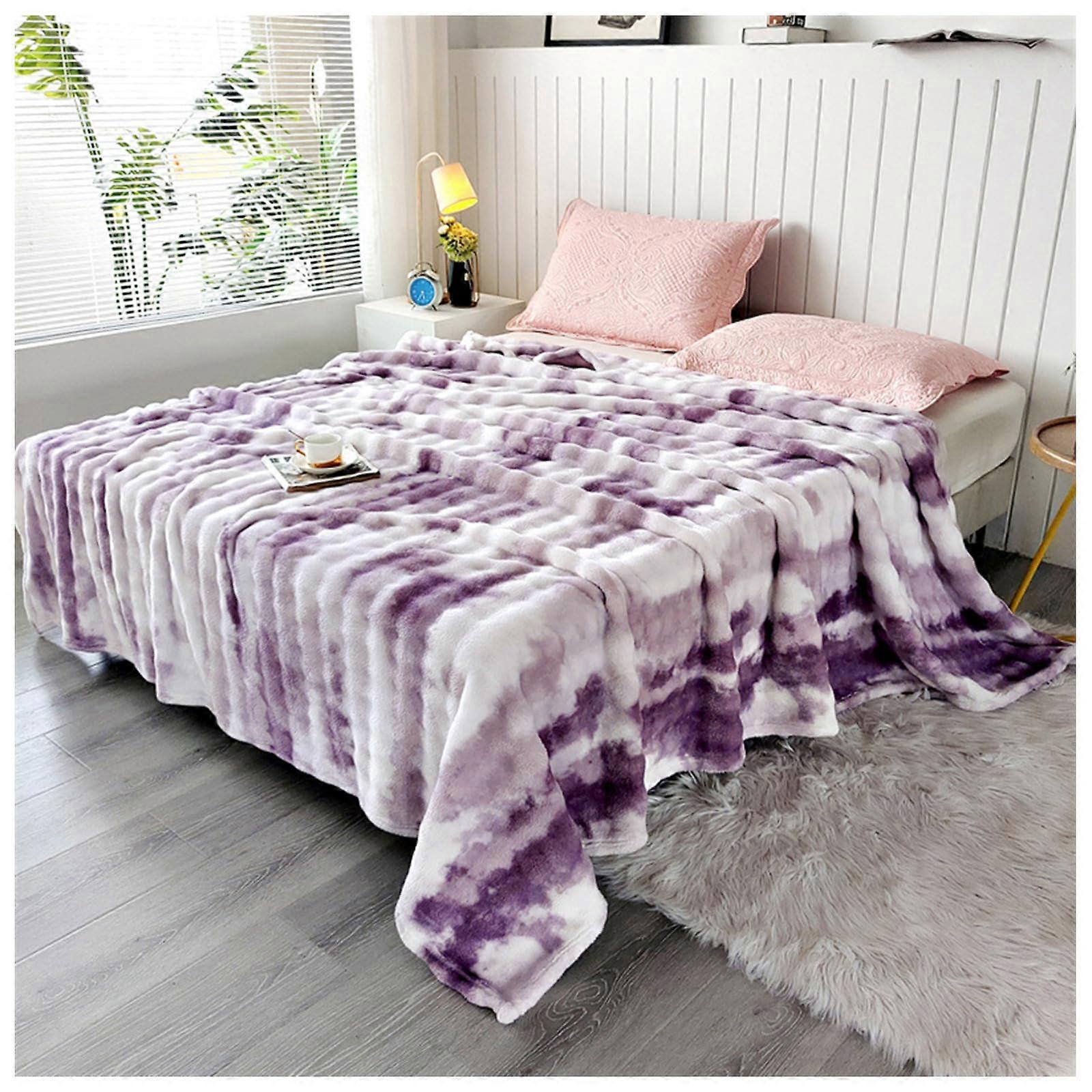 Artificial Fur Blanket DoubleSided Large Size FadeResistant For Sofas