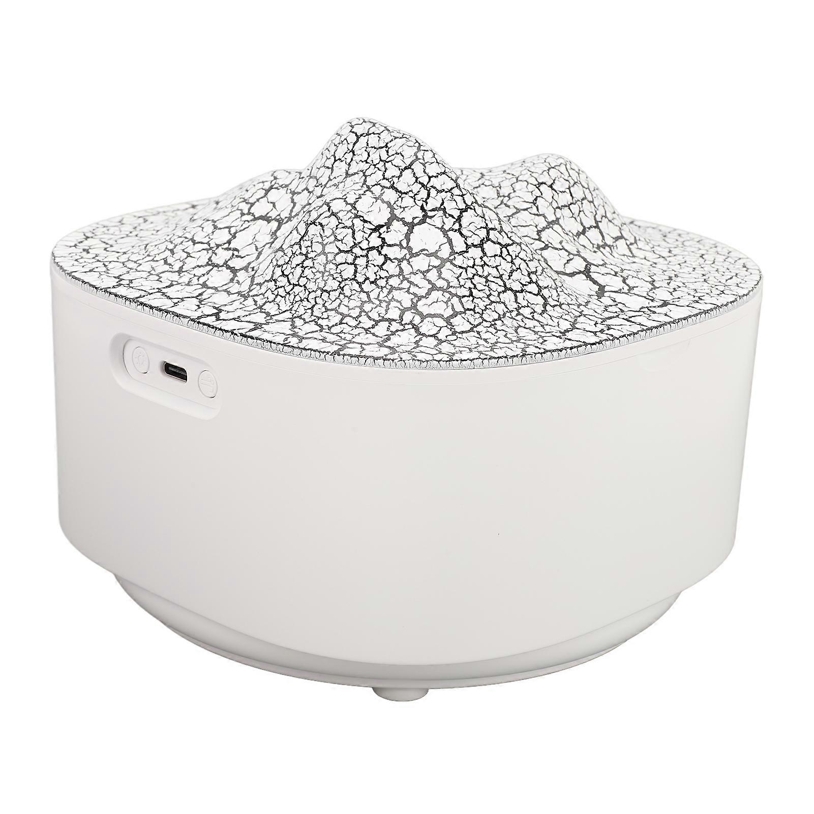 Aromatherapy Diffuser Humidifier with LED Colorful Lights Lava Mountain 1.5L USB Essential Oil Diffuser Cool Mist Humidifier for Bedroom Office White