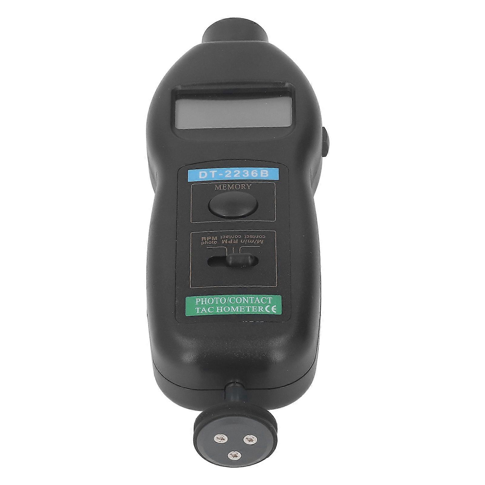 Digital Tachometer 5 Digit LCD Display Handheld Speed Guage Contact and Photoelectric Tachometer 