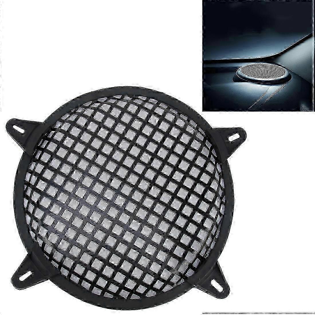8 inch Car Auto Metal Mesh Black Square Hole Subwoofer Loudspeaker Protective Cover Mask Kit with Fixed Holder miao4