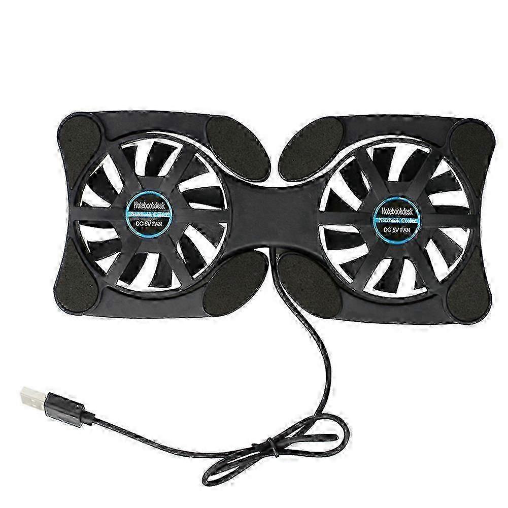 z Foldable Low Noise USB Powered 2 Fans Cooling Pad Slim Cooler Laptop Base Stand