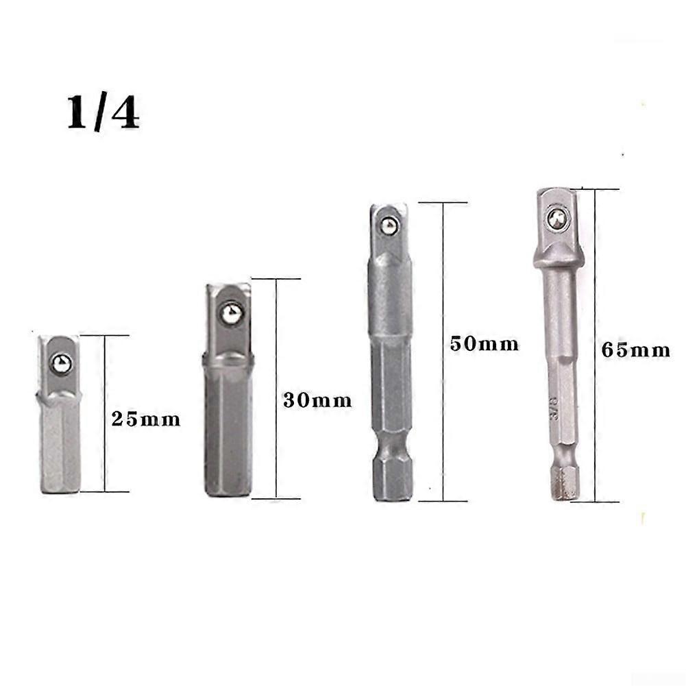 1/4" Drill Socket Adapter for Impact Driver Hex Shank to Square Socket Extension