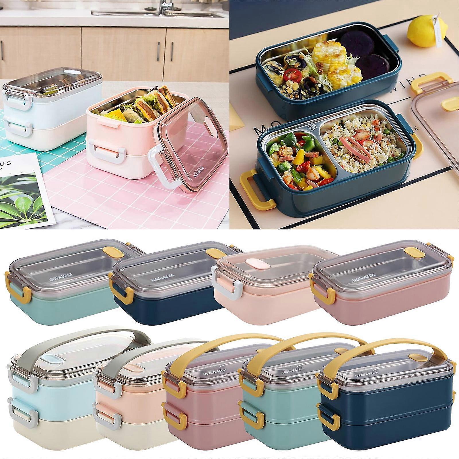 maxiaoxia Microwave Lunch Box Japanese Wood Bento Box 2 Layer Container Storage New Bento Box Snacks Containers for School Office