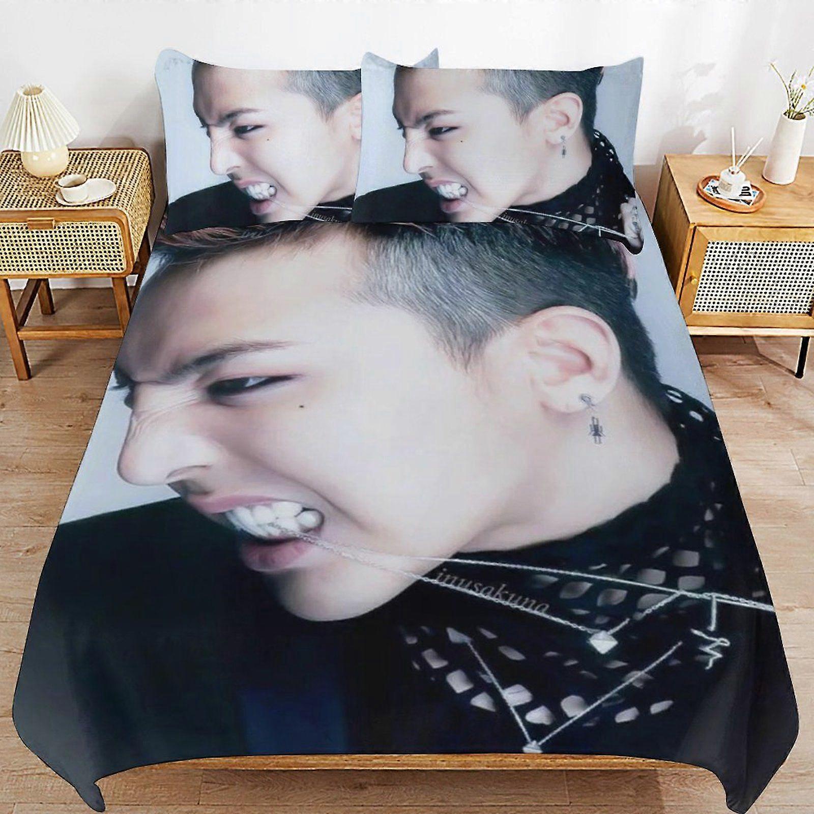 w11 G-DRAGON Smooth Fabric Durable Zipper Comfortable Texture Machine Washable Duvet Cover Sets for Bed m11