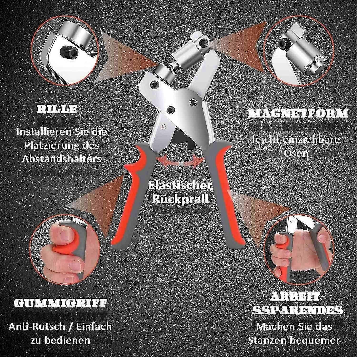 Handheld Grommet Tool Kit with 100 Pieces for Crafting and DIY Projects