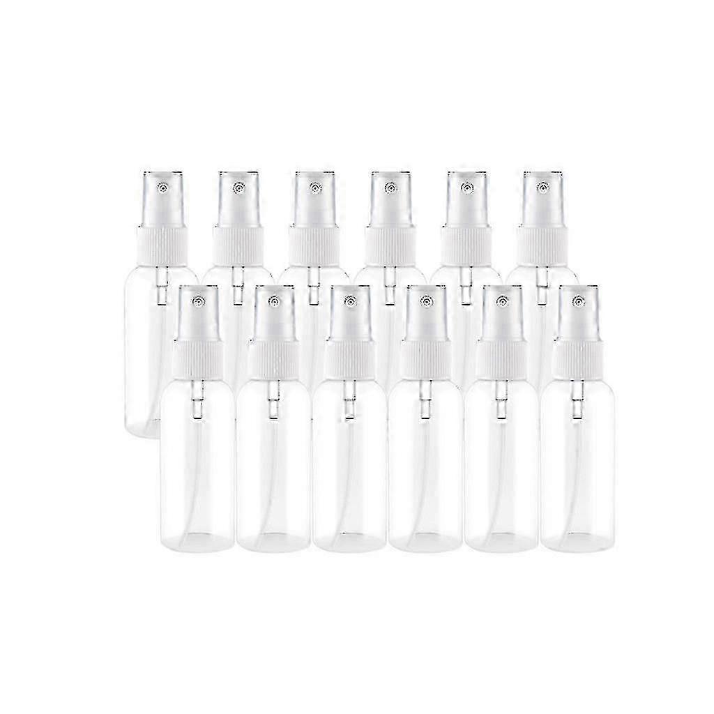 12pcs Spray Bottles, Clear Empty Fine Mist Plastic Mini Travel Bottle Set, Small Refillable Liquid Containers