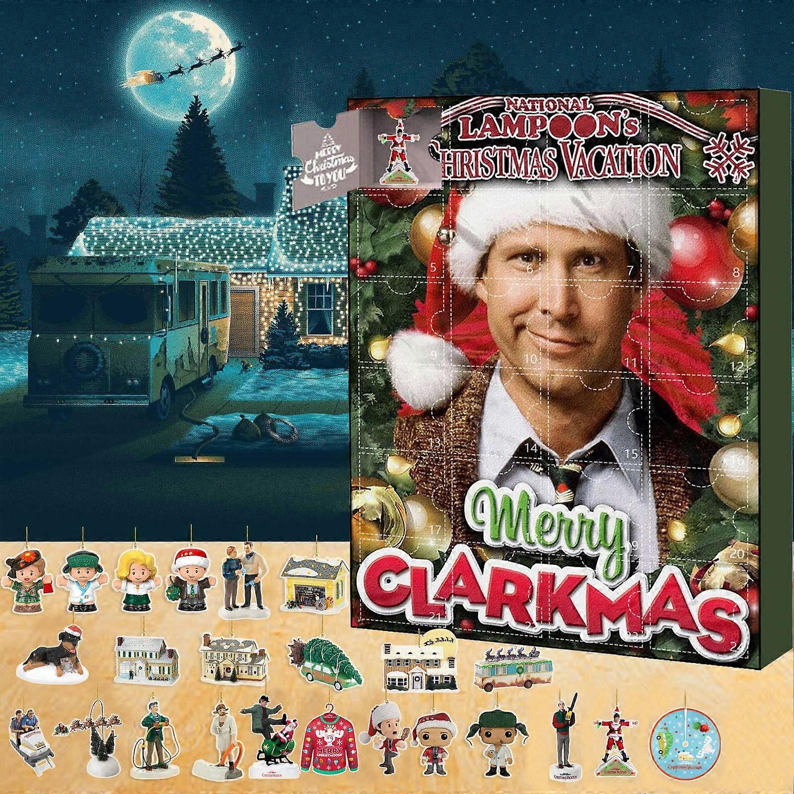 Clearance! Christmas Advent Calendar 2024, 24 Acrylic Decorations, Countdown with Surprise Pendants, compatible with Christmas Vacation Calendar 2024
