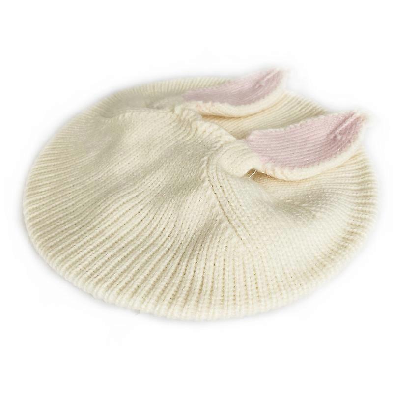 Cute and sweet rabbit-ear hats, solid-colored knitted wool hats