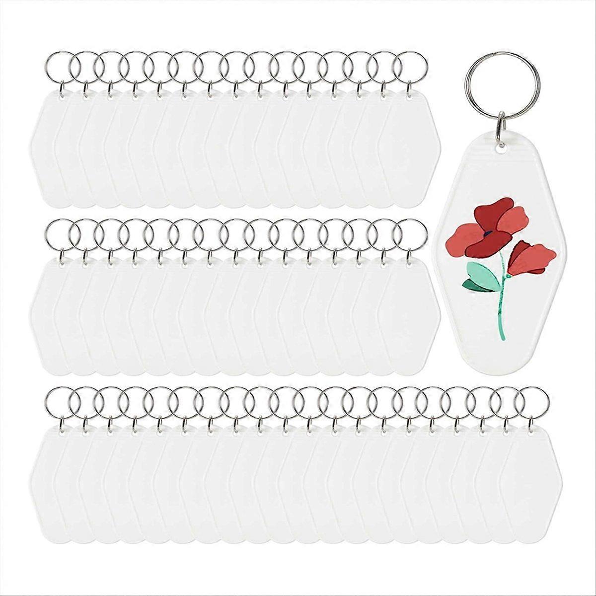 50pcs Blank Motel Keychain Bulk with Key Rings B