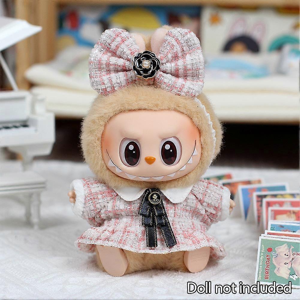 For Labubu 15/17cm Doll Stylish Overalls Clothes Set Pendant Cute Clothes with Fragrant Style For V1/V2 Labubu