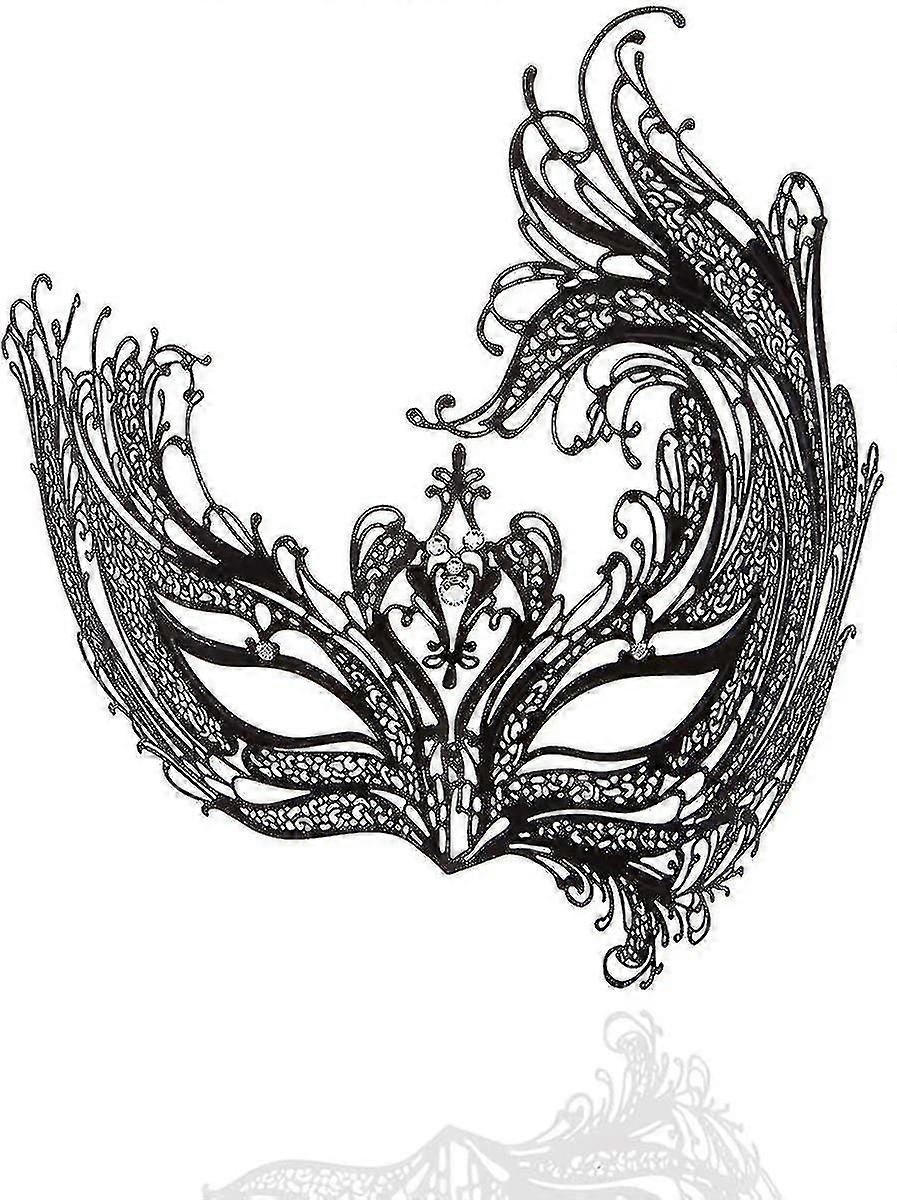 化装舞会面具女士金属面具闪亮水钻威尼斯派对晚间舞会舞会面具酒吧服装配饰