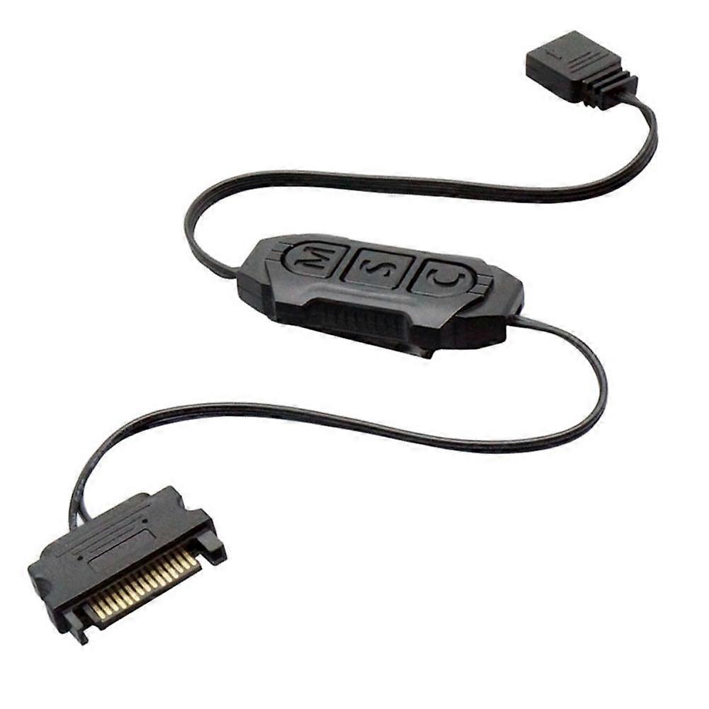 SATA to ARGB Controller with 3-Button Customization for 5V Addressable RGB Fans and LED Strips