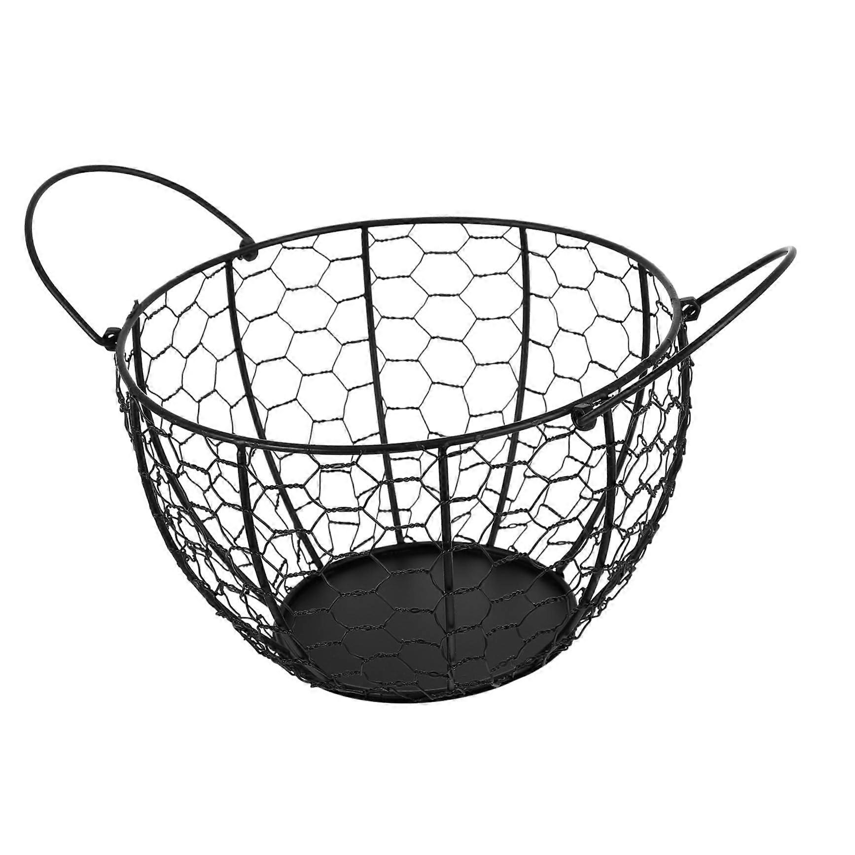 Iron Wire Fruit and Vegetable Basket SpaceSaving Kitchen Storage Organizer with Retro Design