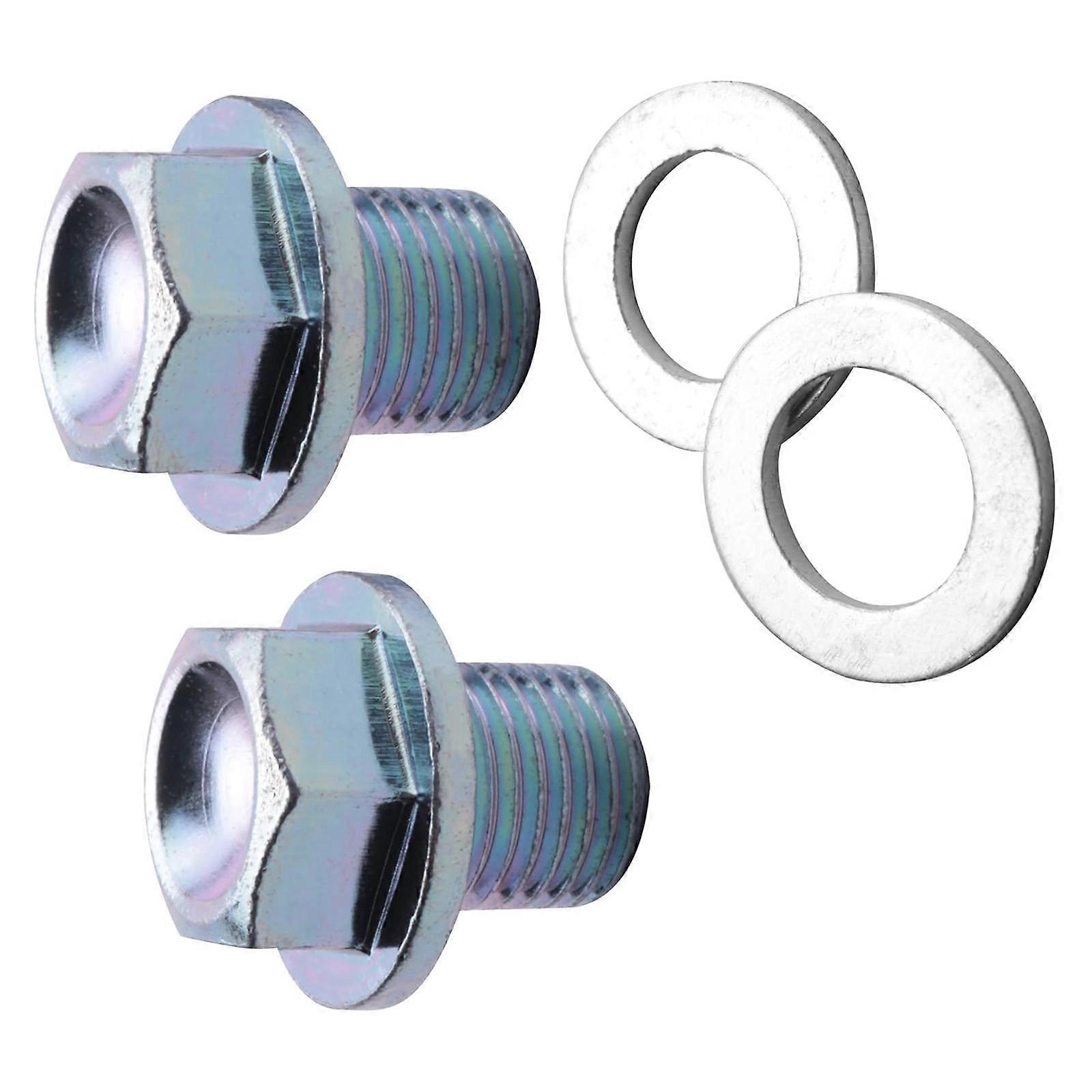 Professional Oil Drain Plug With Washers Replacement Set 2PCS Anti Leak Design 14mm Internal Washer Diameter 90009R70A00 Multicolor