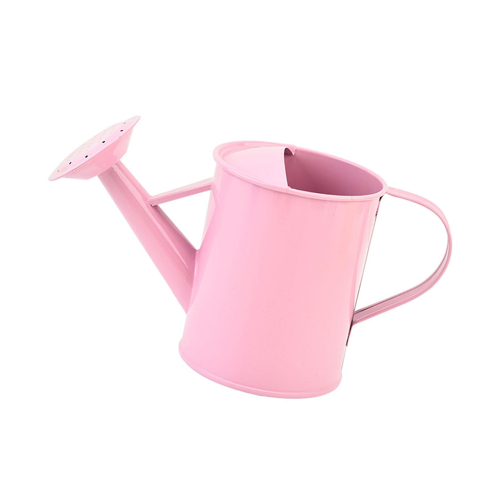 Iron Watering Can 20oz Wide Spout Watering Pot Ergonomic Handle Design for Efficient Water Flows Control for Home Garden  Pink