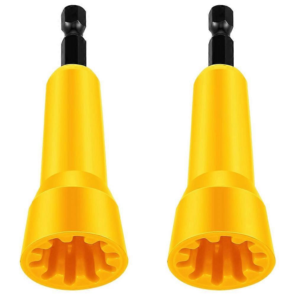 2Pc Wire Twisting Tool Wire Twister Tool Drill Wire Stripper Twisting Wire Connector Socket Wire Twisting Spinner-Yellow
