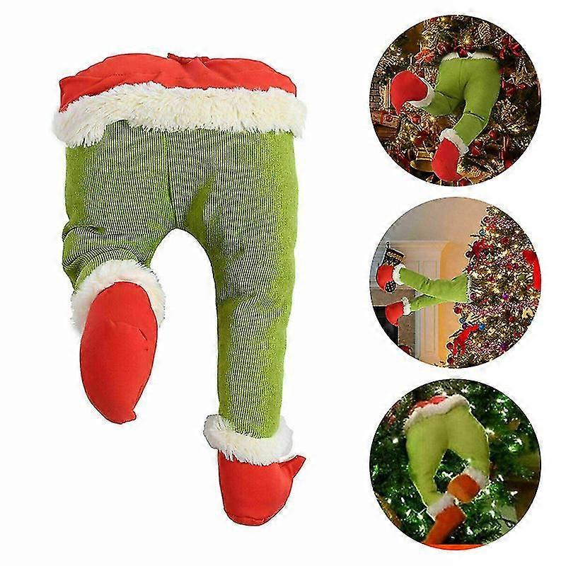 Conjunto de enfeites de Natal do Grinch com suporte para árvore, incluindo o braço peludo e verde do Grinch - DX