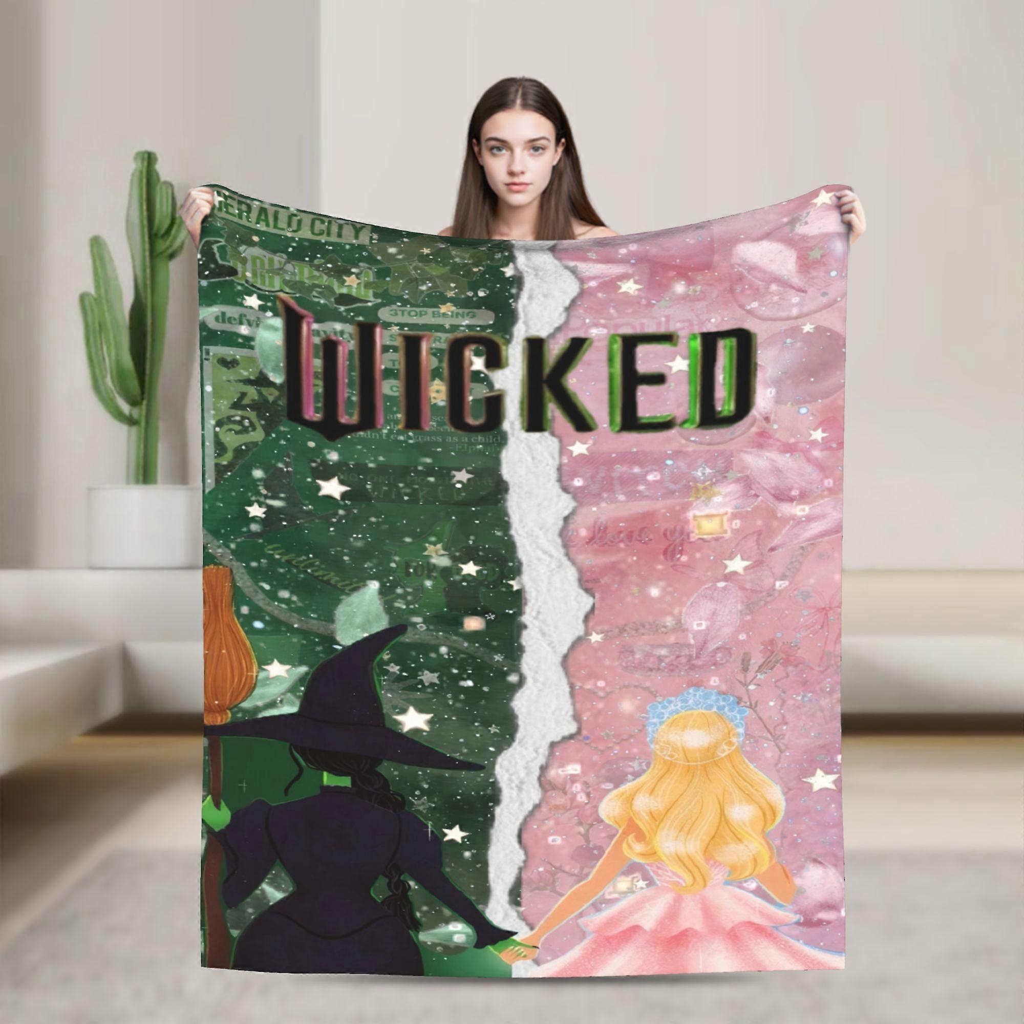 Wicked the Musical Witch of the West End & Broadway Blanket - Soft Flannel All-Season Throw with Wicked Characters Elpha-KJAZX147