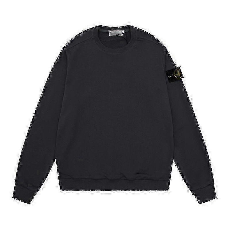 Authentic Classic Stone Unisex Round-Neck Long-Sleeve Sweater - Solid Color, Island Trend Couple Clothing