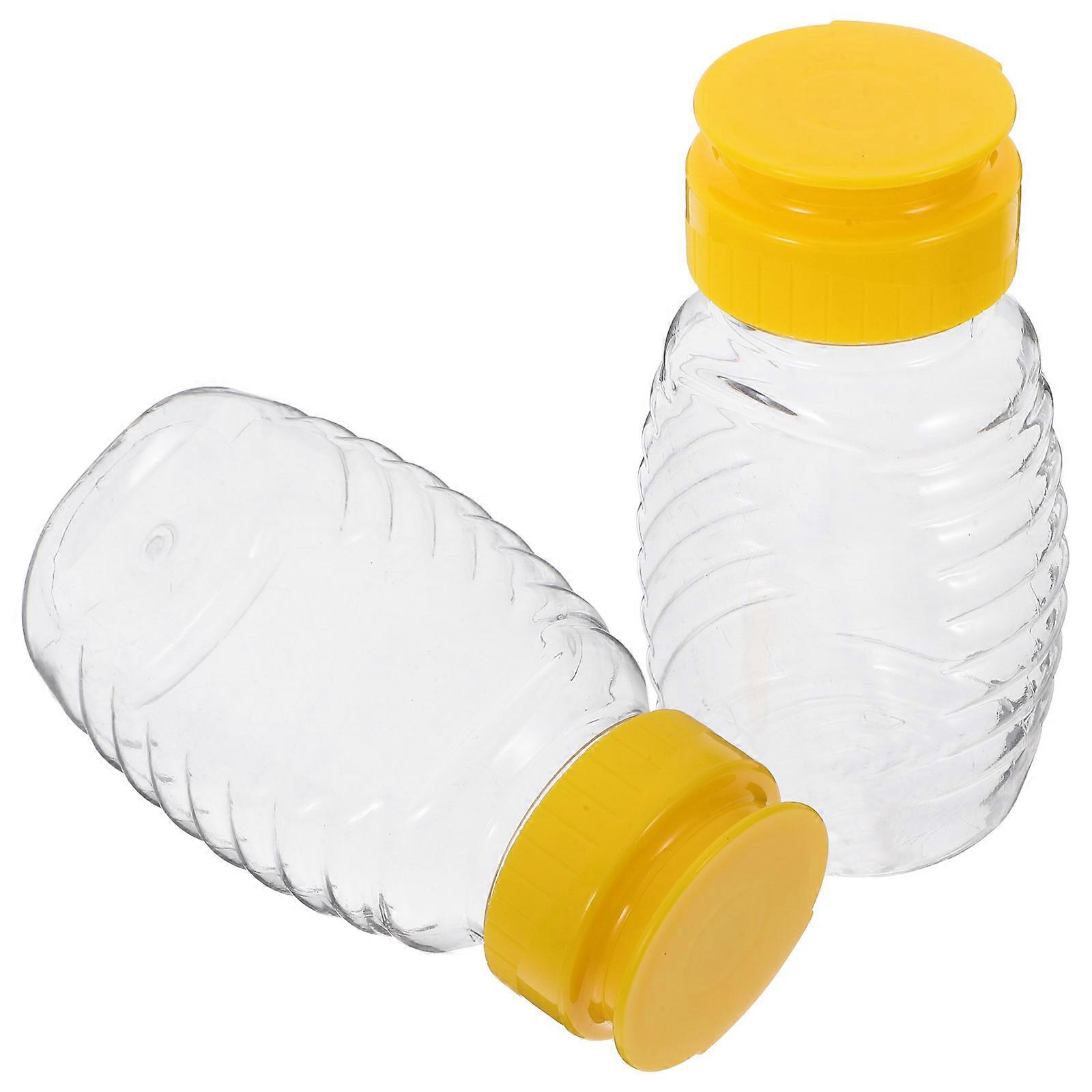 Honey Bottles for Home Use 2Pcs Leak-Proof Refillable Dispenser