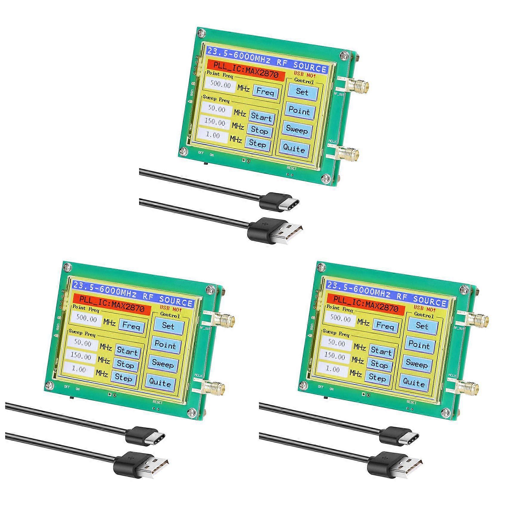 3X MAX2870 23.5-6000MHz Signal Generator 0.5PPM Low Noise Signal Source Touchable Screen PC Software Control PLL VCO