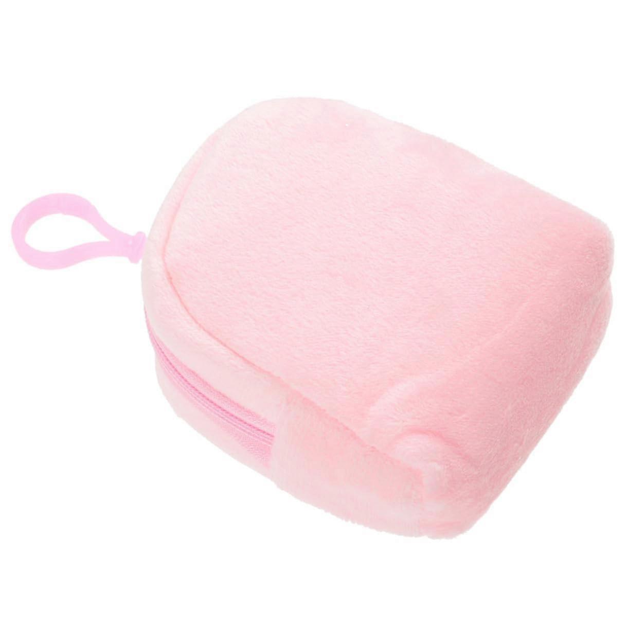 Plush Coin Purse Small Backpack Pouch with Keychain for Boys Lightweight Candy Color Storage