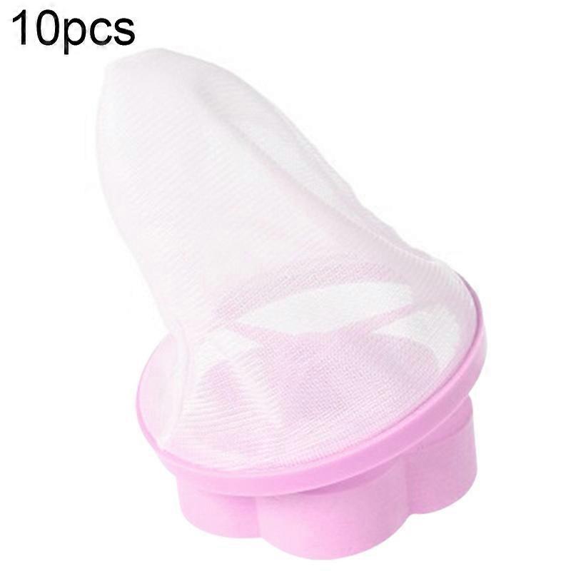 10pcs Plum-shaped Washing Machine Hair Removal Mesh Filter Bag Floating Style Washing Machine Filtration Bag, Random Color Delivery