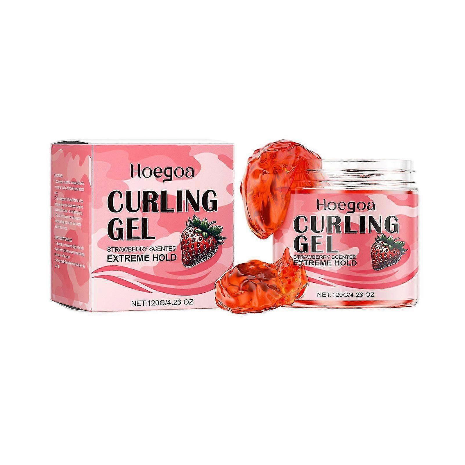 Strawberry Curl Gel - Nourishing Leave-In Hair Styling Cream for Volumizing, Long-Lasting Hold & Easy Application | Adds Shine, Defines Curls & Boosts