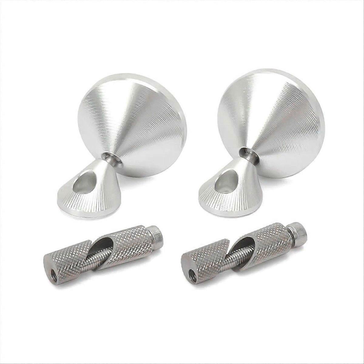 Motorcycle Accessories Handlebar End Mirror Side Rotation Silver