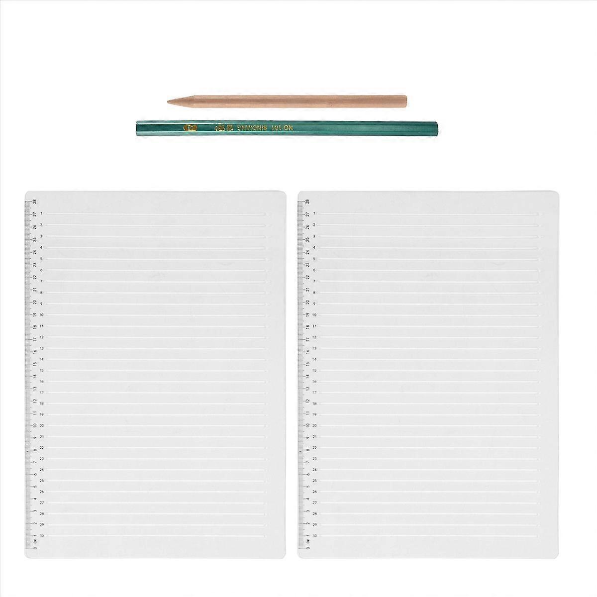 2 Pcs Plastic Straight Line Stencil Template for Journaling Spacing