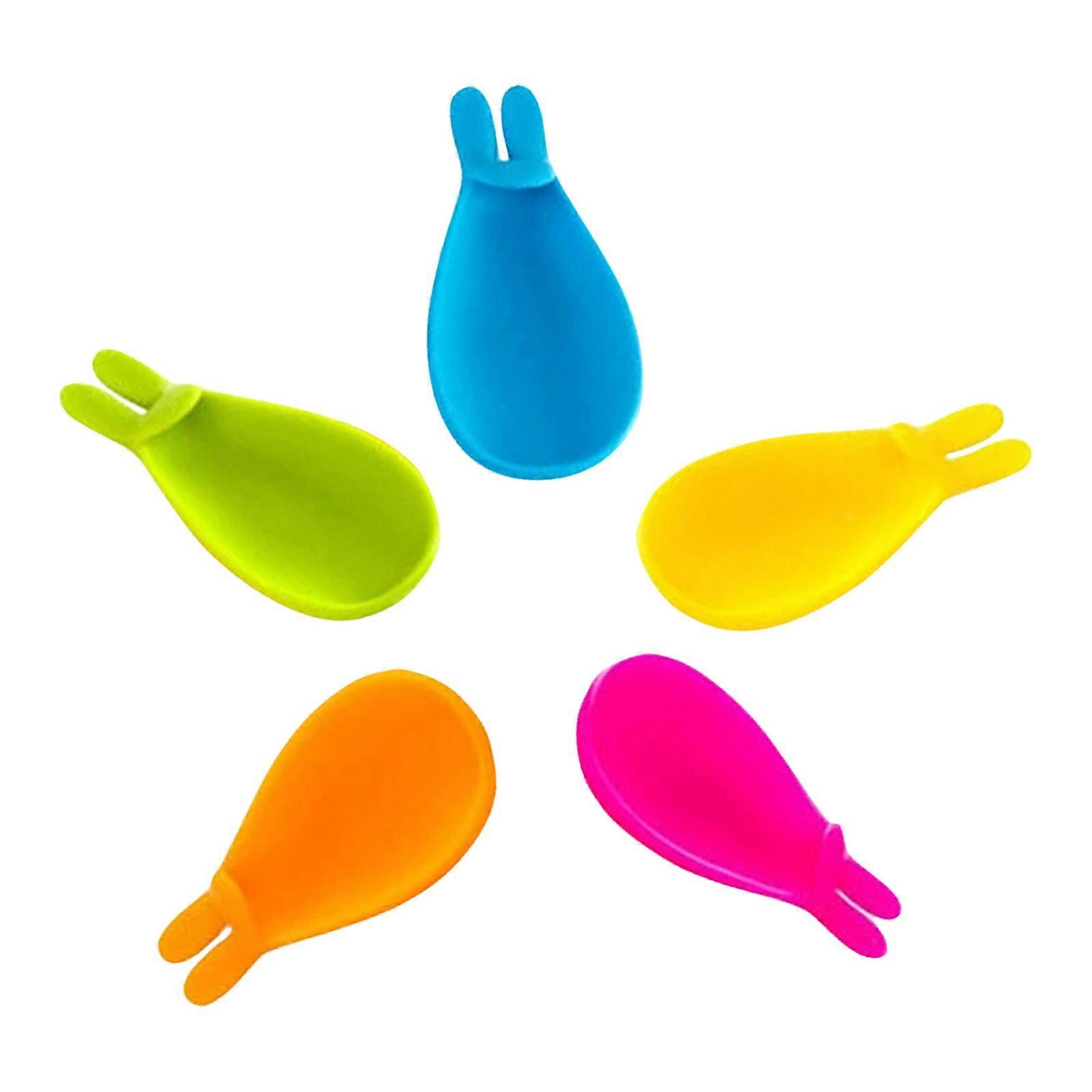 5Pcs Rabbit Shape Tea Bag Holders Chic Silicone Cushions Tea Hanger