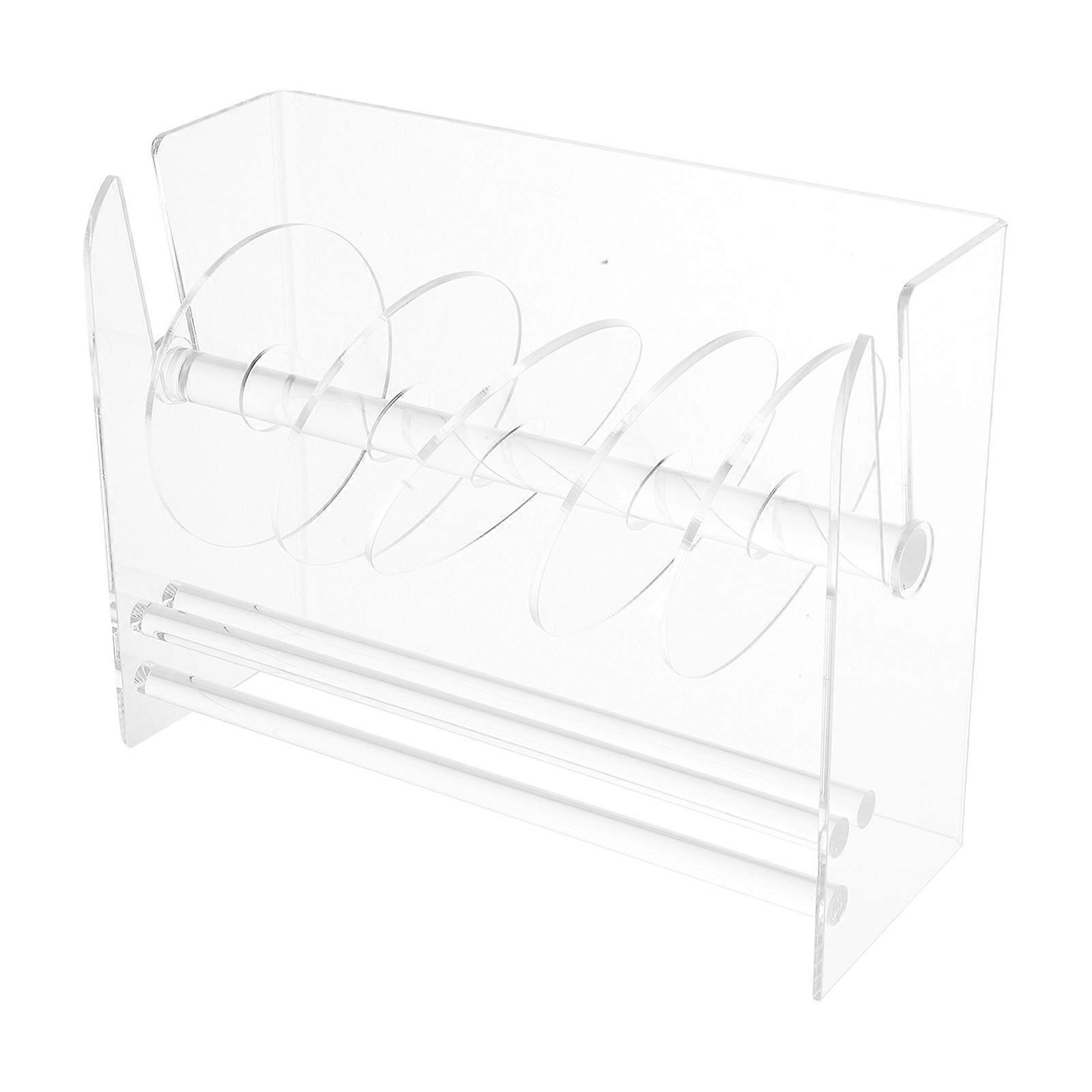 Office Adjustable Acrylic Label Dispenser with 6 Disks Sticker Holder