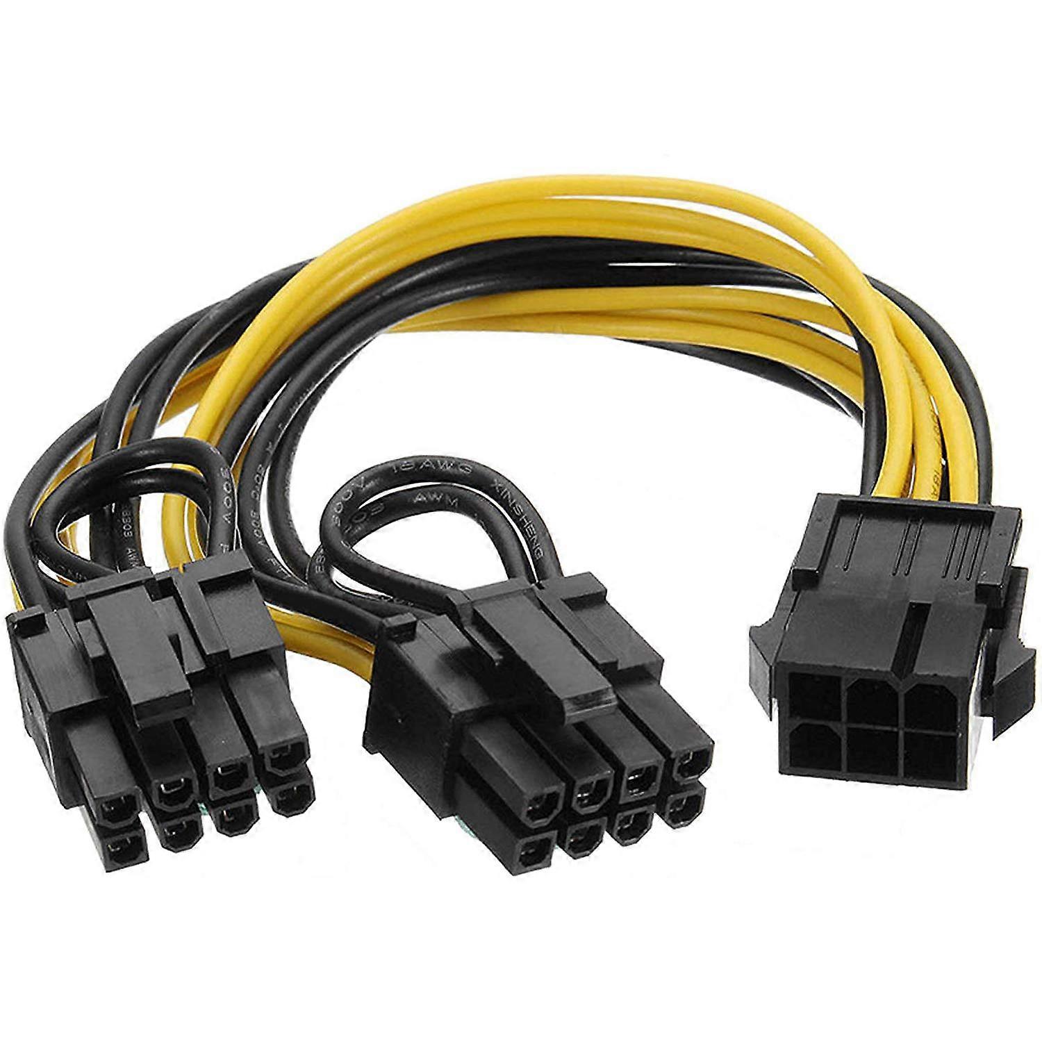 PCIe Power Adapter Cable 6 Pin to Dual 8 Pin GPU Power Splitter 20cm 18AWG for Graphics Card