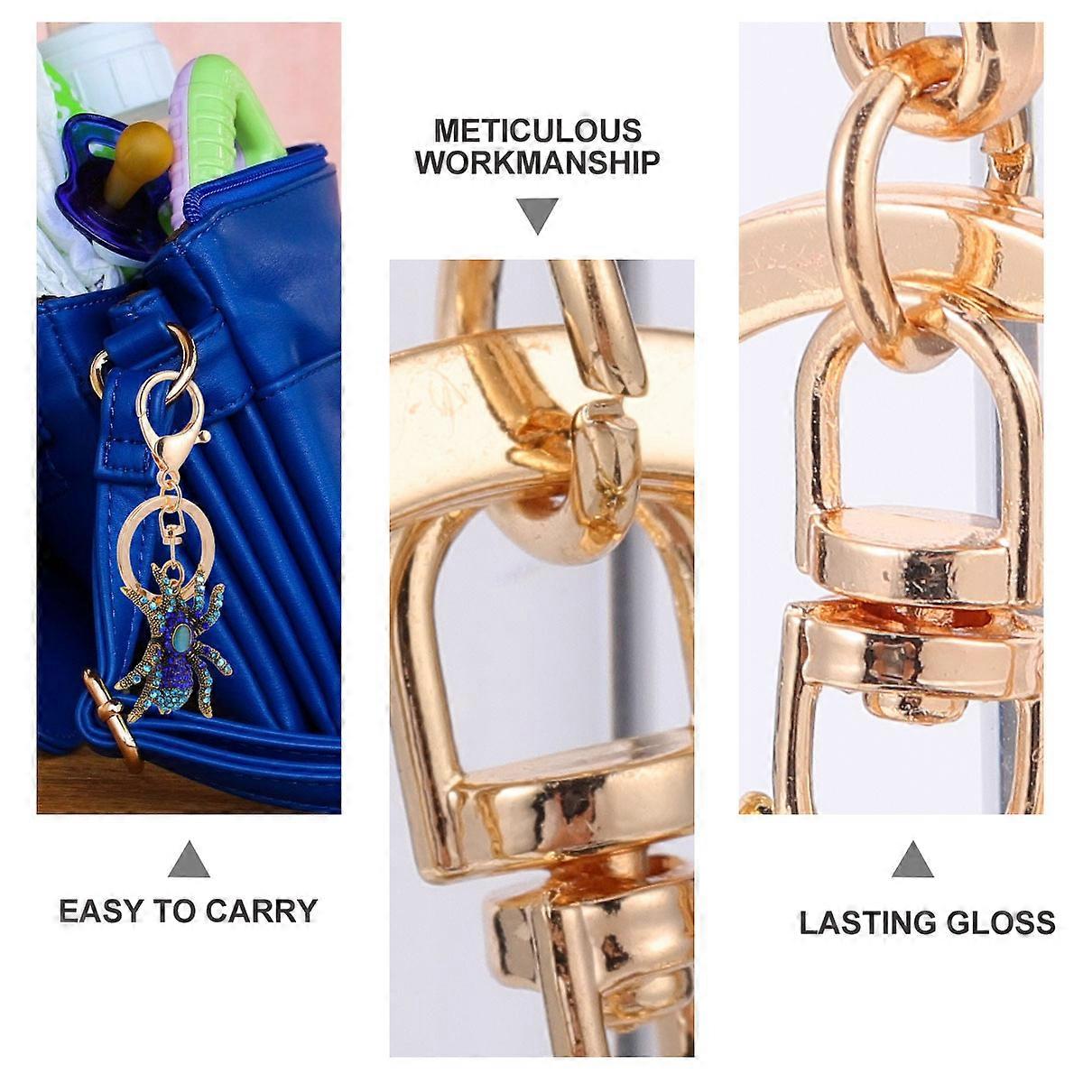 1Pc Spider Shape Key Key Ring Rhinestone Key Pendant Decoration