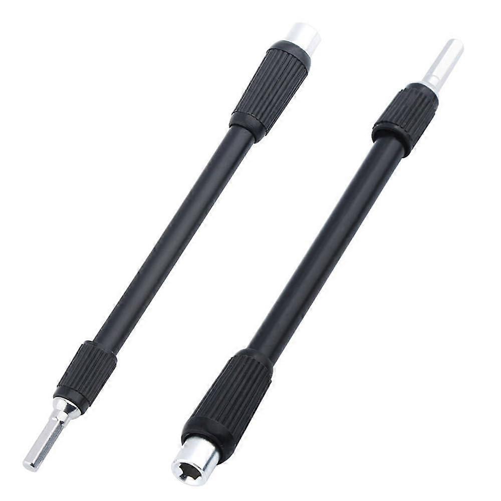 2 Piece Flexible Extension Bar Set with Magnetic Bit Holder for 4mm Hex Shank Screwdriver Bits