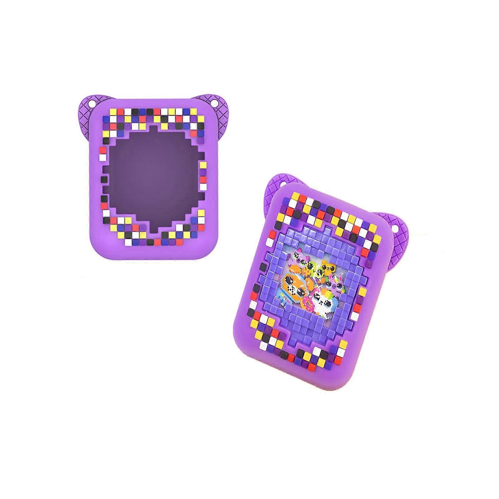Silicone Case with Lanyard, Full Protection Purple Cover for Bitzee Interactive Virtual Pet
