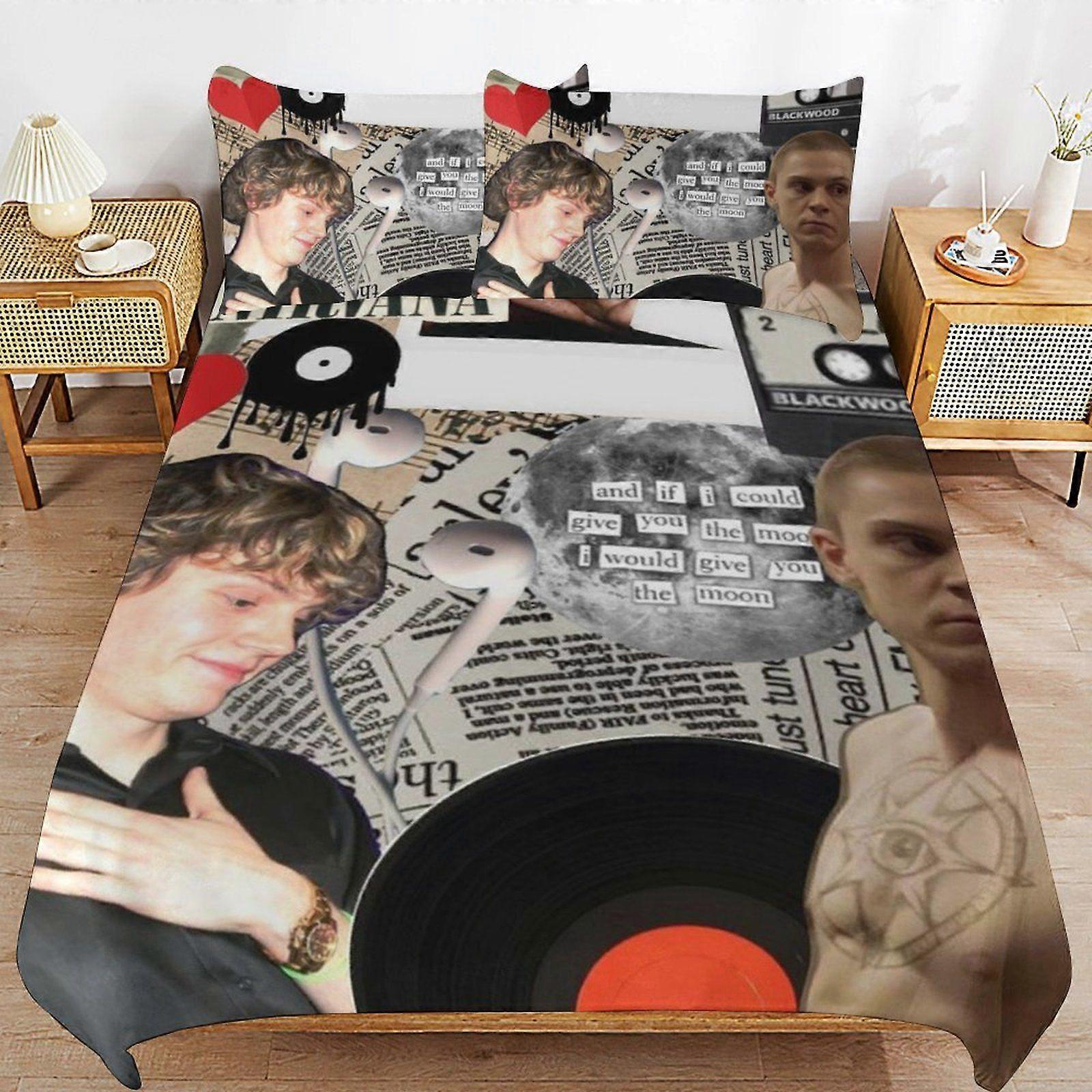 Evan peters Streamlined Finish Soft Texture Durable Composition Zipper Side Duvet Cover Sets Night Use