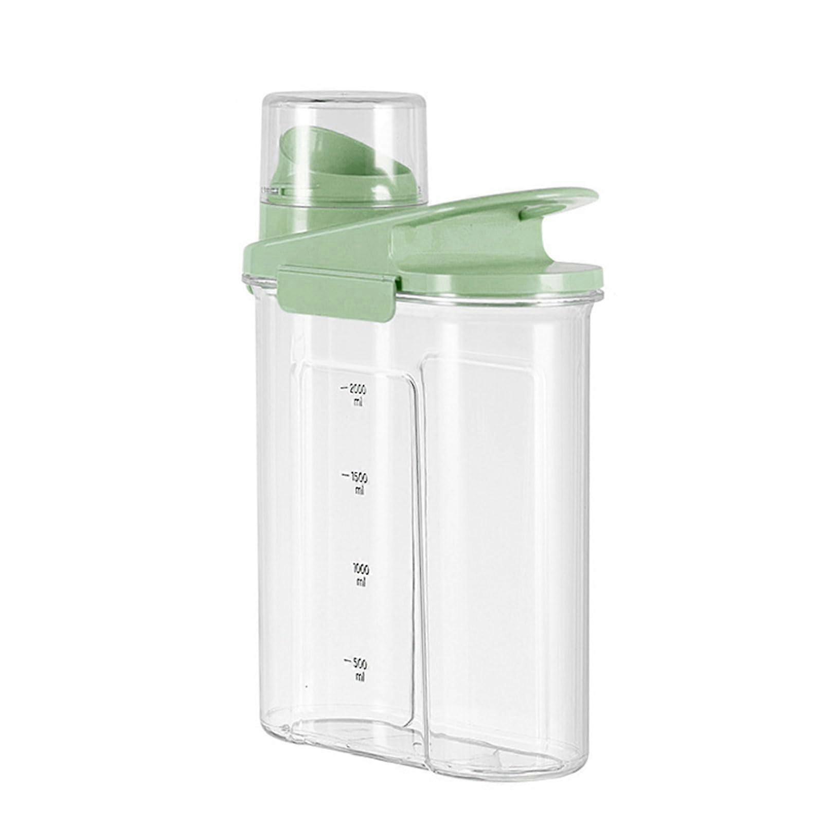 Large Cereal Dispenser with Freshness Lock Lid, Airtight Rice Storage Container, Clear View, Green